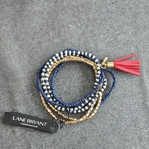 🆕️ Lane Bryant Blue & Gold Beaded Bracelet Collection
